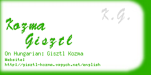 kozma gisztl business card